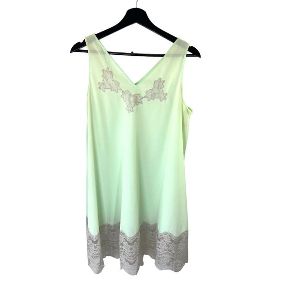 Vintage 50s Sears Green Lace Sheer Babydoll Nightgown and Robe Medium - Picture 3 of 9